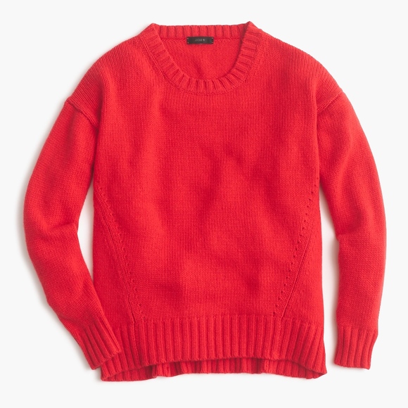J. Crew Women's Wool Knit Tunic, Red Sweater NWT - Picture 5 of 5